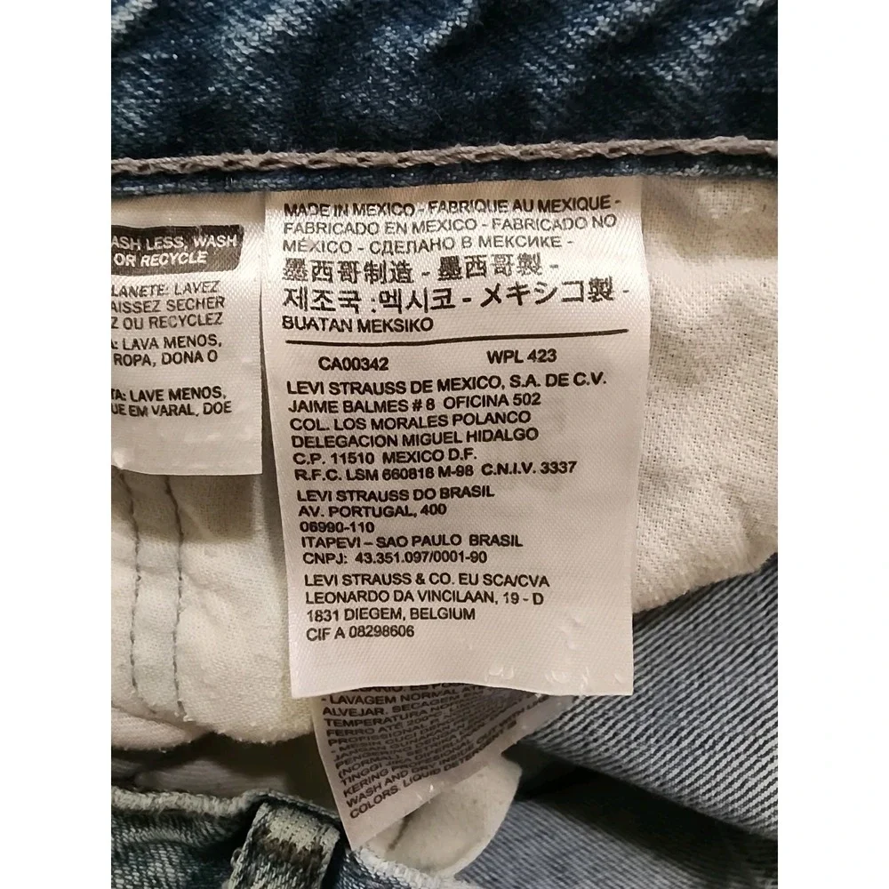 Levi's 514 Men's Straight Fit Jeans 34x30 Blue Denim Wash Stain On Pocket Baggy